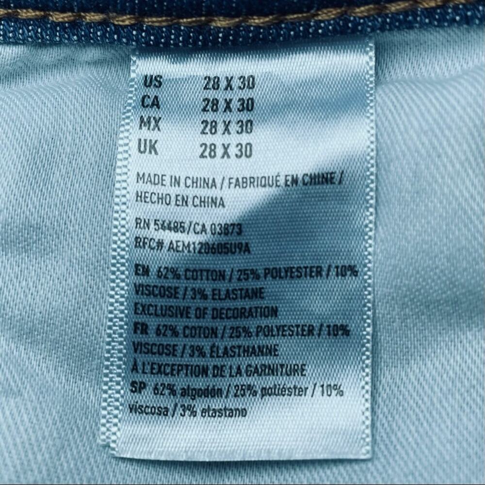 AMERICAN EAGLE SKINNY DISTRESSED LIGHT WASH DENIM JEANS - 28 X 30 - Picture 6 of 9
